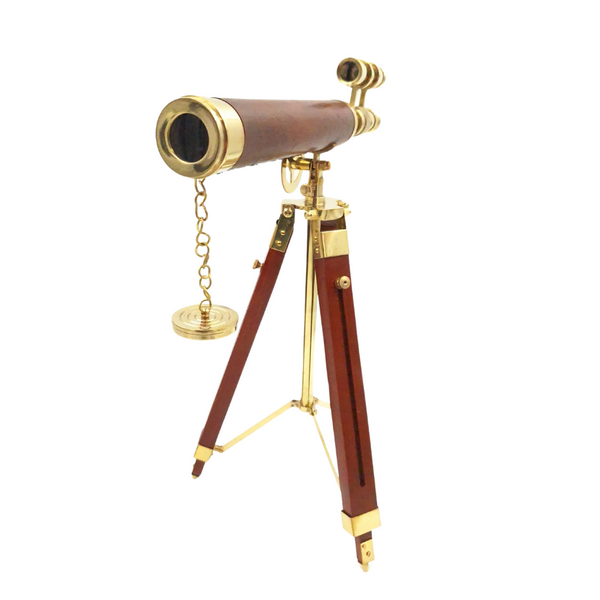 MOSIĘŻNA LUNETA na trójnogu, dekoracyjna, brązowe, drewniane elementy, klasyczny styl, wyjątkowa MOSIĘŻNA LUNETA na trójnogu, dekoracyjna, brązowe, drewniane elementy, klasyczny styl, wyjątkowa