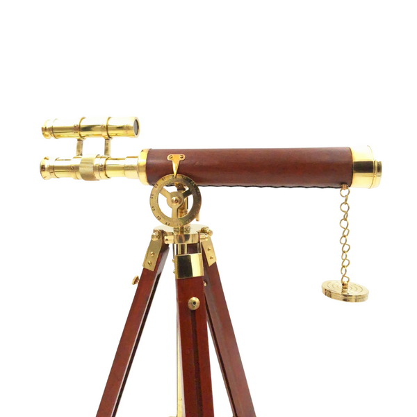 MOSIĘŻNA LUNETA na trójnogu, dekoracyjna, brązowe, drewniane elementy, klasyczny styl, wysoka jakość MOSIĘŻNA LUNETA na trójnogu, dekoracyjna, brązowe, drewniane elementy, klasyczny styl, wysoka jakość