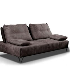 SOFA Torre, ciemno brązowa welurowa włoska tkanina, czarne nogi, rozkładane podłokietniki, nowoczesny styl