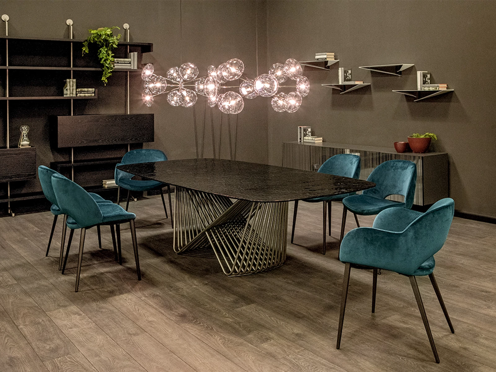 WŁOSKI STÓŁ JADALNIANY na metalowej nowoczesnej podstawie, prostokątny blat, wysoka jakość, ekskluzywny WŁOSKI STÓŁ JADALNIANY na metalowej nowoczesnej podstawie, prostokątny blat, wysoka jakość, ekskluzywny