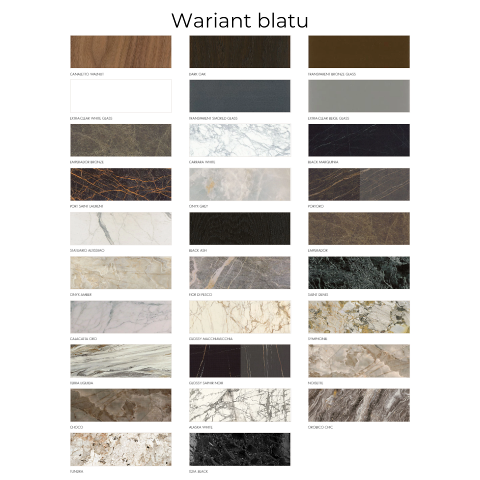 WŁOSKI STÓŁ JADALNIANY na metalowej nowoczesnej podstawie, prostokątny blat, wysoka jakość, wariant blatu WŁOSKI STÓŁ JADALNIANY na metalowej nowoczesnej podstawie, prostokątny blat, wysoka jakość, wariant blatu