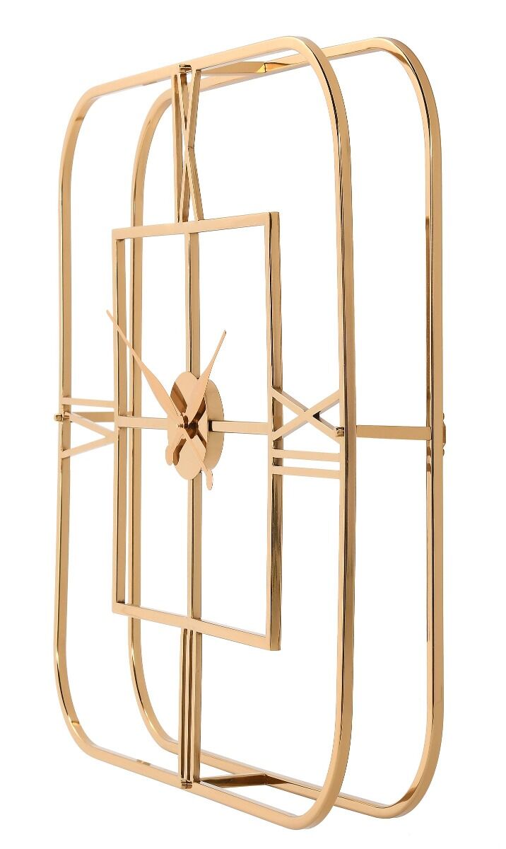 ZEGAR ŚCIENNY kwadratowa, złota rama ze stali, geometryczny, styl glamour, eksklzuywny ZEGAR ŚCIENNY kwadratowa, złota rama ze stali, geometryczny, styl glamour, eksklzuywny