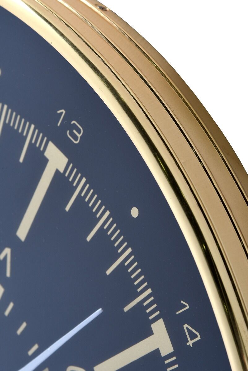 ZEGAR ŚCIENNY w okrągłej, złotej ramie, czarna tarcza przypominająca kompas, nowoczesny styl, glamour ZEGAR ŚCIENNY w okrągłej, złotej ramie, czarna tarcza przypominająca kompas, nowoczesny styl, glamour