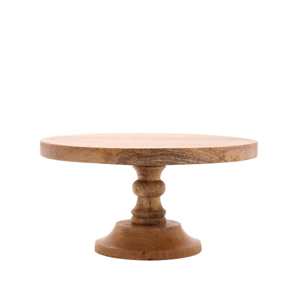 PATERA na ciasto okrągła, drewniana na stojaku, nowoczesny styl