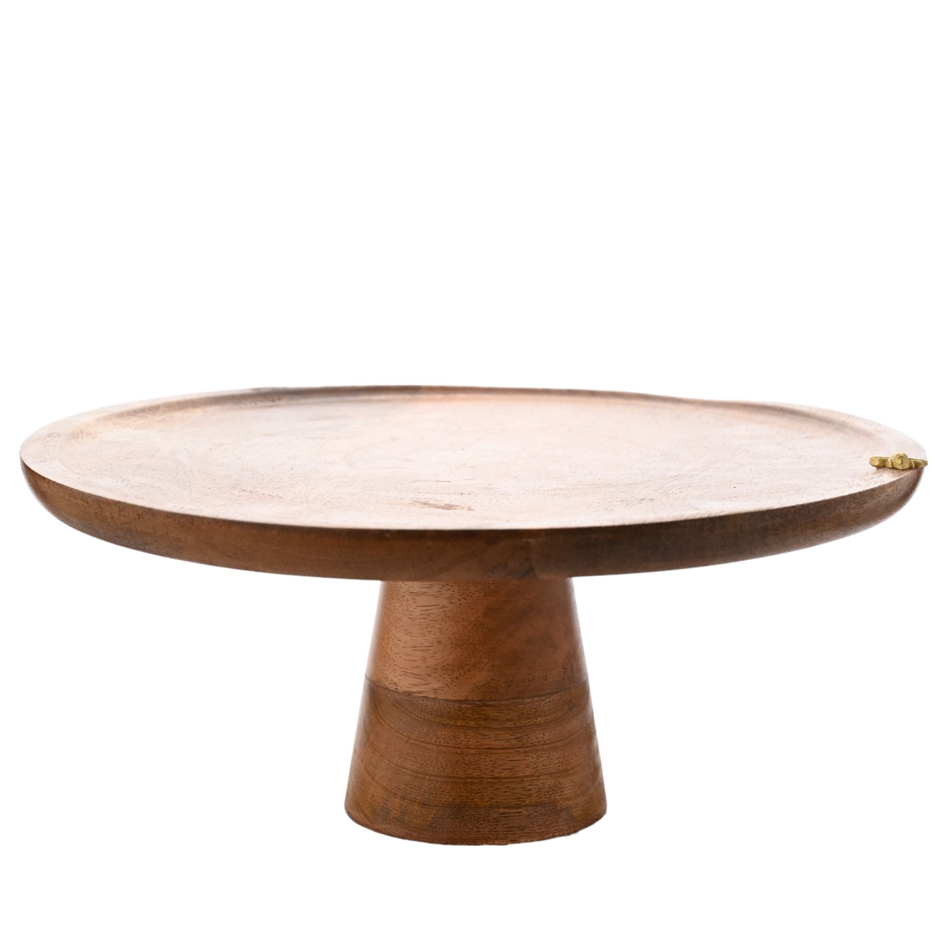 PATERA okrągła z drewna akacjowego, złota ozdobna pszczoła, nowoczesny styl, ekskluzywna