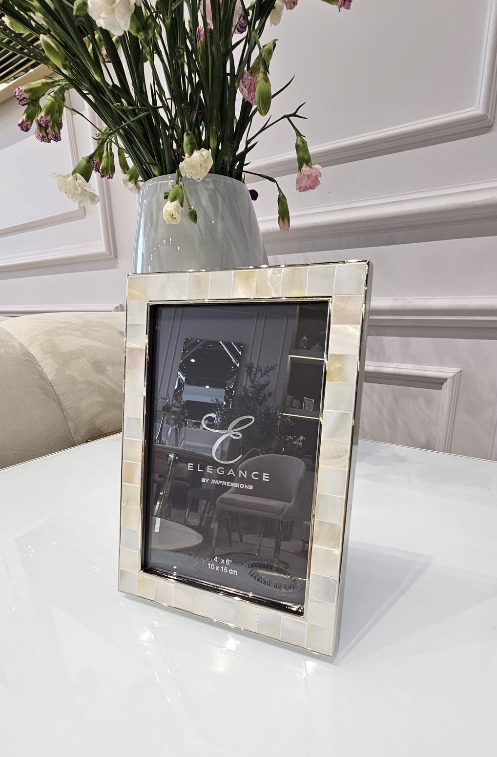 RAMKA NA ZDJĘCIE z ramą z metalu i masy perłowej, nowoczesny, ekskluzywny styl RAMKA NA ZDJĘCIE z ramą z metalu i masy perłowej, nowoczesny, ekskluzywny styl