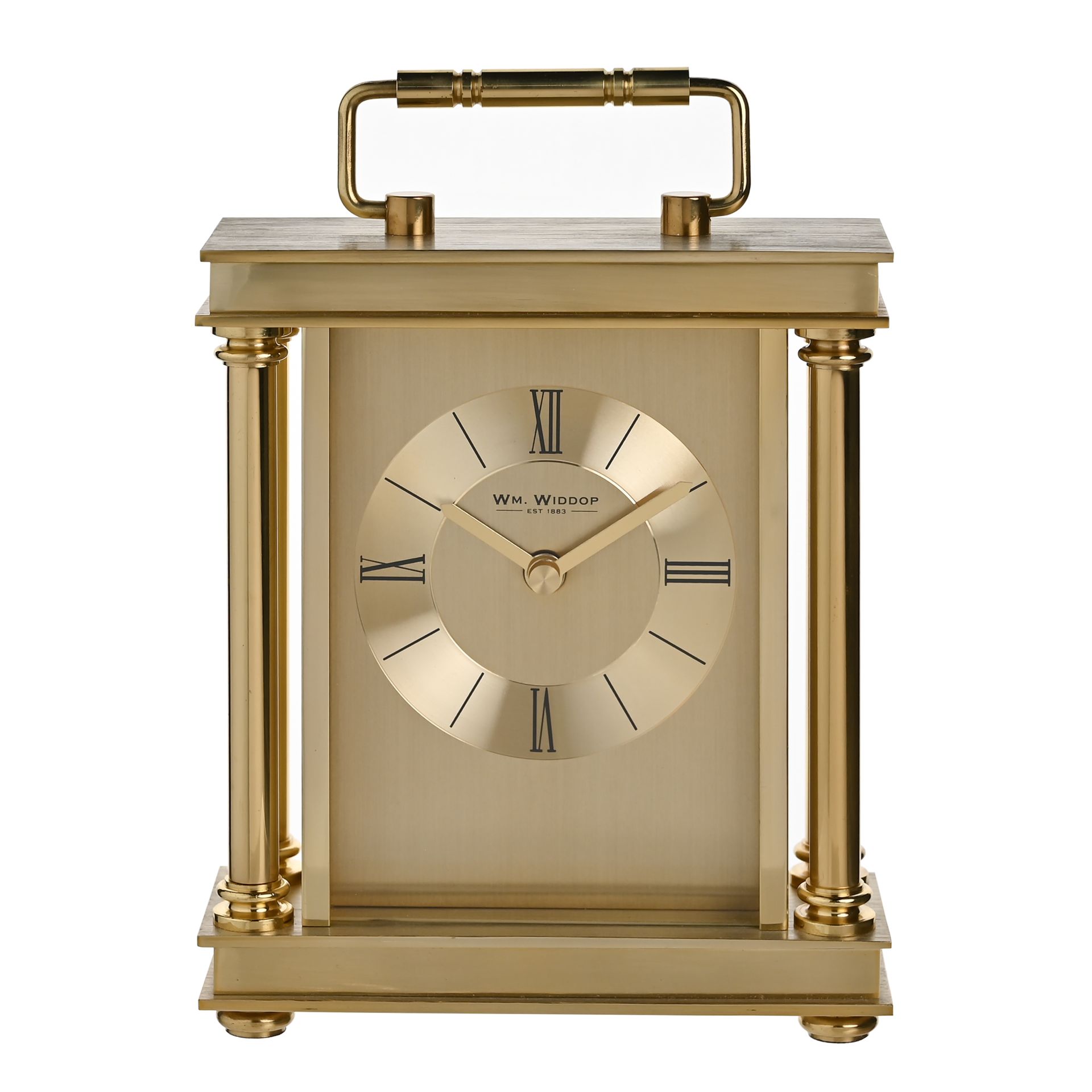 ZEGAR STOJĄCY złoty z ozdobną ramą, z uchwytem, klasyczny wygląd ZEGAR STOJĄCY złoty z ozdobną ramą, z uchwytem, klasyczny wygląd