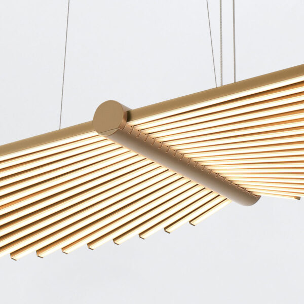 ŻYRANDOL w formie skrzydeł z matowo złotym wykończeniem, źródło światła LED, designerski styl, wyjątkowy ŻYRANDOL w formie skrzydeł z matowo złotym wykończeniem, źródło światła LED, designerski styl, wyjątkowy