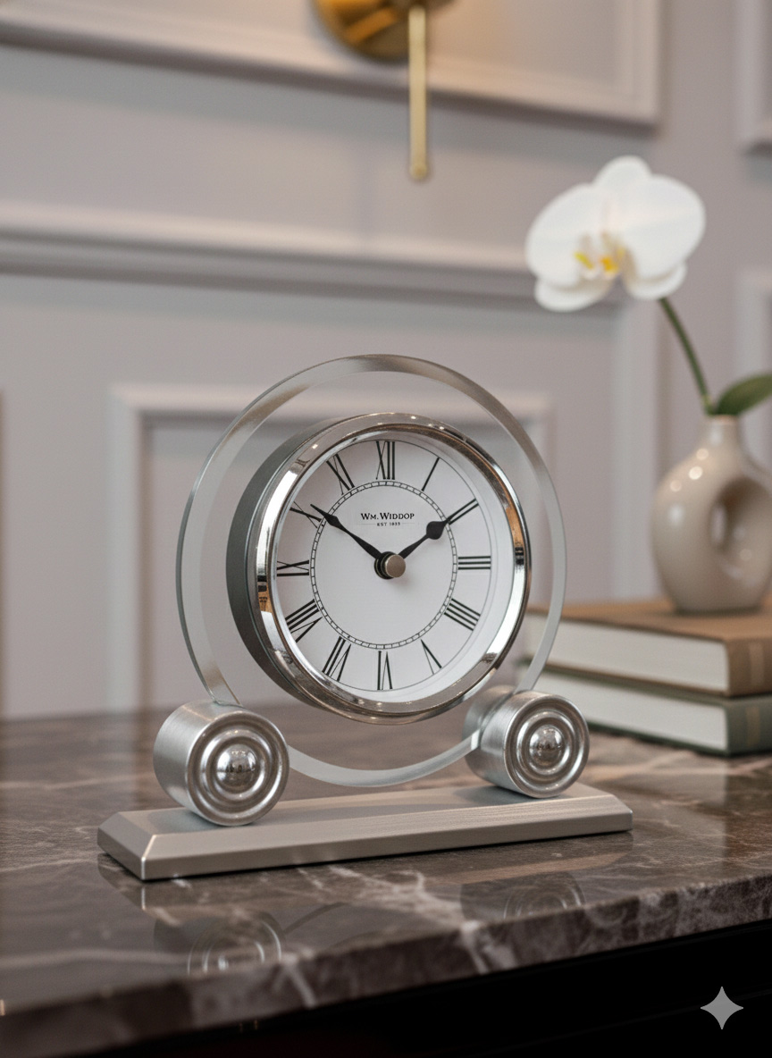 zegar-srebrny-klaszyczny-szklany-z-biala-tarcza