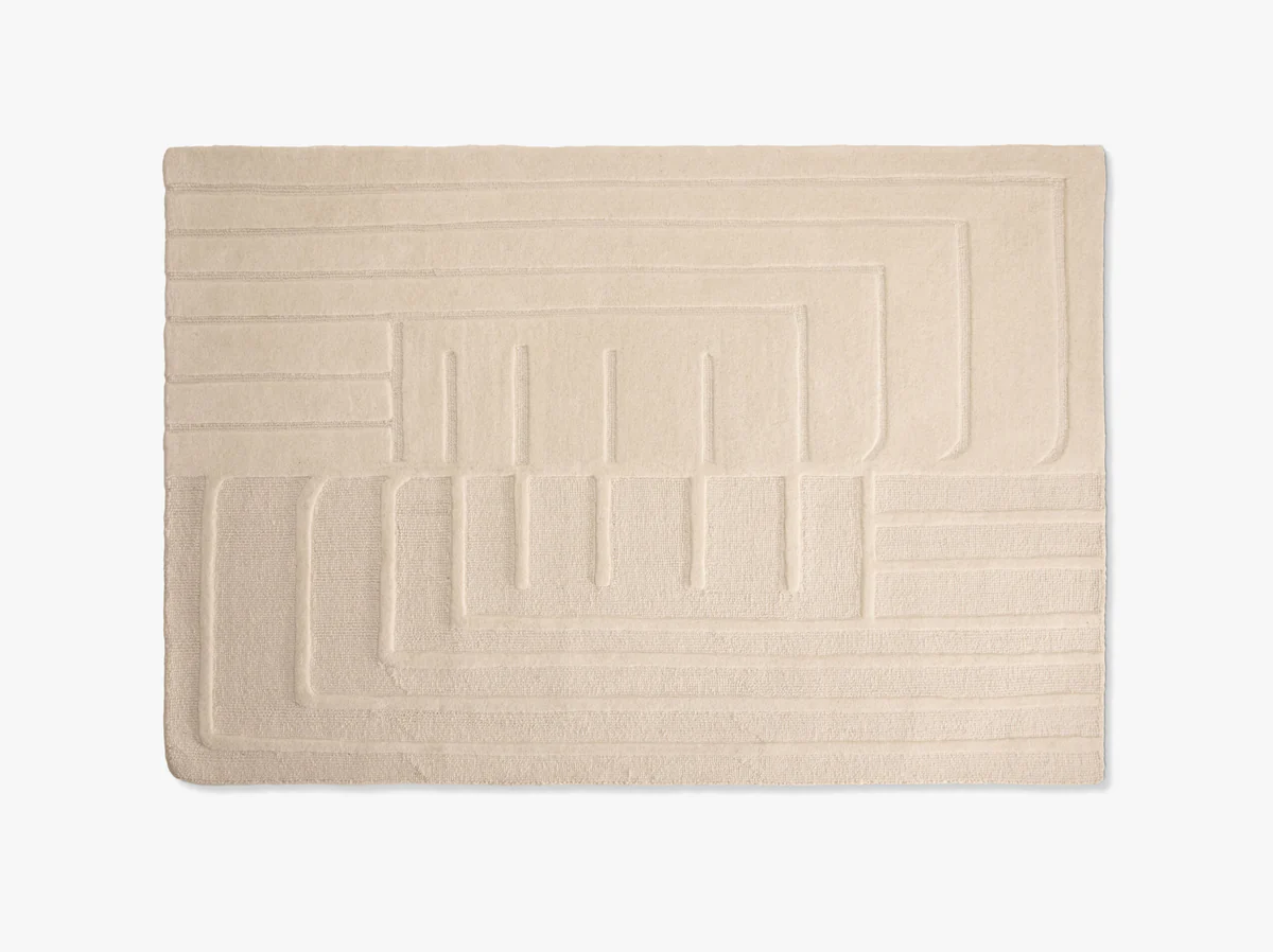 DYWAN Athia z naturalnej bawełny, prostokątny, beżowy, nowoczesny wzór DYWAN Athia z naturalnej bawełny, prostokątny, beżowy, nowoczesny wzór