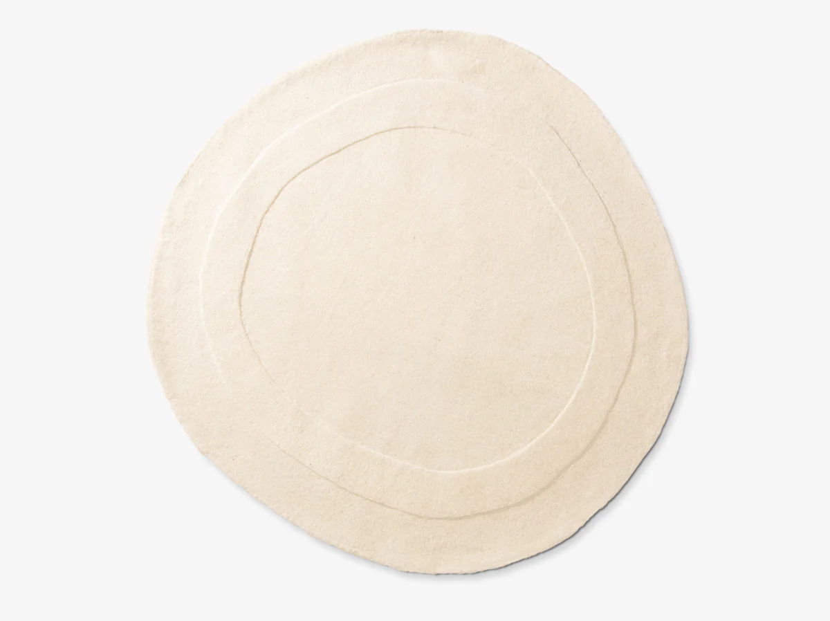 DYWAN Cloria wełniany o nieregularnym, okrągłym kształcie, biały kolor, nowoczesny styl DYWAN Cloria wełniany o nieregularnym, okrągłym kształcie, biały kolor, nowoczesny styl