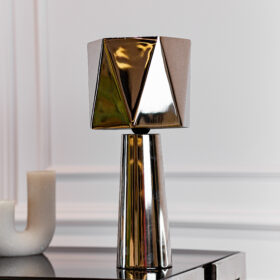 LAMPA STOŁOWA srebrna, aluminiowa, nowoczesny styl, designerski styl-4