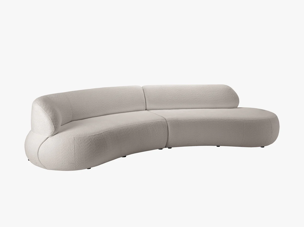 SOFA 4-osobowa Carrie o półokrągłej formie, zgrabne oparcia, loftowy, minimalistyczny styl, Abriamo 2