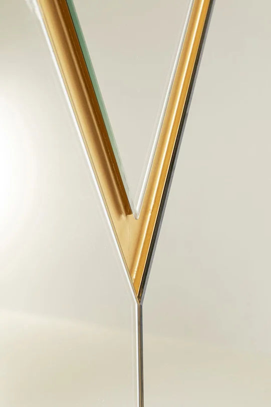 LUSTRO ŚCIENNE Double Vision o nieregularnym kształcie, złota drewniana rama, nowoczesny glamour, ekskluzywne LUSTRO ŚCIENNE Double Vision o nieregularnym kształcie, złota drewniana rama, nowoczesny glamour, ekskluzywne