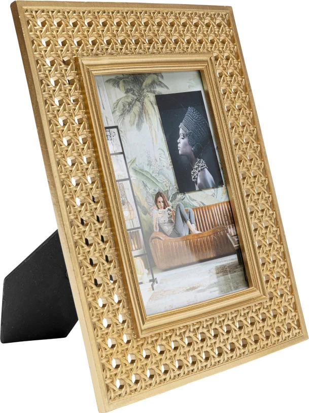 RAMKA NA ZDJĘCIE Holes złota z polirezyny, klasyczny styl, wyjątkowa RAMKA NA ZDJĘCIE Holes złota z polirezyny, klasyczny styl, wyjątkowa