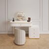 ZESTAW_EKSKLUZYWNY TOALETKA + SZAFKA + FOTEL kolekcja Anne, biała, ryflowane detale, blat z konglomeratu marmurowego, nowoczesny styl, piękna ZESTAW_EKSKLUZYWNY TOALETKA + SZAFKA + FOTEL kolekcja Anne, biała, ryflowane detale, blat z konglomeratu marmurowego, nowoczesny styl, piękna