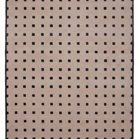 DYWAN Delta Beige Black prostokątny, beżowy z czarną ramką i kwadracikami, ręcznie tkany z wełny i wiskozy