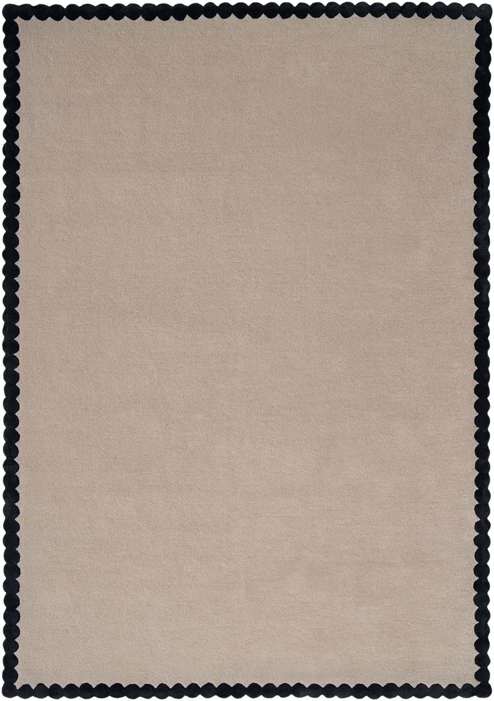 DYWAN Laila Beige Black prostokątny, beżowy z czarną ramką, ręcznie tkany z wełny i wiskozy DYWAN Laila Beige Black prostokątny, beżowy z czarną ramką, ręcznie tkany z wełny i wiskozy