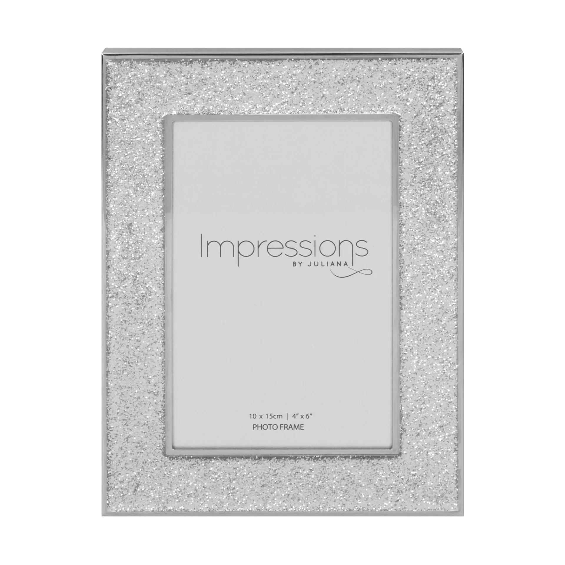 RAMKA NA ZDJĘCIE srebrna, brokatowa rama, nowoczesny styl glamour 4x6