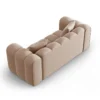 SOFA Halley 2-osobowa aksamitna, eleganckie przeszycia, zaoblone kształty, designerski styl, beżowa-3
