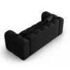 SOFA Halley 2-osobowa aksamitna, eleganckie przeszycia, zaoblone kształty, designerski styl, czarna-3