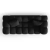 SOFA Halley 2-osobowa aksamitna, eleganckie przeszycia, zaoblone kształty, designerski styl, czarna-4