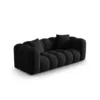 SOFA Halley 2-osobowa aksamitna, eleganckie przeszycia, zaoblone kształty, designerski styl, czarna