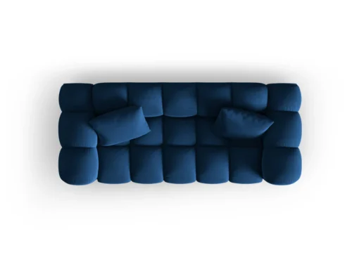 SOFA Halley 2-osobowa aksamitna, eleganckie przeszycia, zaoblone kształty, designerski styl, granat królewski-4