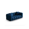 SOFA Halley 2-osobowa aksamitna, eleganckie przeszycia, zaoblone kształty, designerski styl, granat królewski