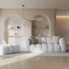 SOFA Halley 2-osobowa aksamitna, eleganckie przeszycia, zaoblone kształty, designerski styl, srebrna-2