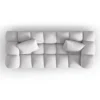 SOFA Halley 2-osobowa aksamitna, eleganckie przeszycia, zaoblone kształty, designerski styl, srebrna-4