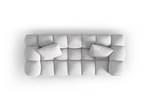SOFA Halley 2-osobowa aksamitna, eleganckie przeszycia, zaoblone kształty, designerski styl, srebrna-4
