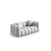 SOFA Halley 2-osobowa aksamitna, eleganckie przeszycia, zaoblone kształty, designerski styl, srebrna