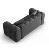 SOFA Halley 2-osobowa aksamitna, eleganckie przeszycia, zaoblone kształty, designerski styl, szara-3