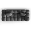SOFA Halley 2-osobowa aksamitna, eleganckie przeszycia, zaoblone kształty, designerski styl, szara-4