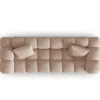 SOFA Halley 3-osobowa aksamitna, eleganckie przeszycia, zaoblone kształty, designerski styl, beżowa-3