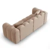 SOFA Halley 3-osobowa aksamitna, eleganckie przeszycia, zaoblone kształty, designerski styl, beżowa-4