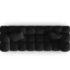 SOFA Halley 3-osobowa aksamitna, eleganckie przeszycia, zaoblone kształty, designerski styl, czarna-3