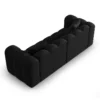 SOFA Halley 3-osobowa aksamitna, eleganckie przeszycia, zaoblone kształty, designerski styl, czarna-4
