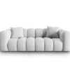SOFA Halley 3-osobowa aksamitna, eleganckie przeszycia, zaoblone kształty, designerski styl, srebrna-2