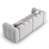SOFA Halley 3-osobowa aksamitna, eleganckie przeszycia, zaoblone kształty, designerski styl, srebrna-3