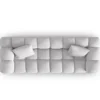 SOFA Halley 3-osobowa aksamitna, eleganckie przeszycia, zaoblone kształty, designerski styl, srebrna-4