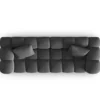 SOFA Halley 3-osobowa aksamitna, eleganckie przeszycia, zaoblone kształty, designerski styl, szara-3