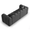 SOFA Halley 3-osobowa aksamitna, eleganckie przeszycia, zaoblone kształty, designerski styl, szara-4