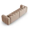 SOFA Halley 4-osobowa aksamitna, eleganckie przeszycia, zaoblone kształty, designerski styl, beżowa-3