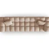 SOFA Halley 4-osobowa aksamitna, eleganckie przeszycia, zaoblone kształty, designerski styl, beżowa-4