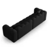 SOFA Halley 4-osobowa aksamitna, eleganckie przeszycia, zaoblone kształty, designerski styl, czarna-3