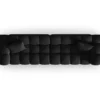 SOFA Halley 4-osobowa aksamitna, eleganckie przeszycia, zaoblone kształty, designerski styl, czarna-4
