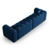 SOFA Halley 4-osobowa aksamitna, eleganckie przeszycia, zaoblone kształty, designerski styl, granat królewski-3