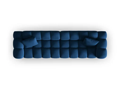 SOFA Halley 4-osobowa aksamitna, eleganckie przeszycia, zaoblone kształty, designerski styl, granat królewski-4